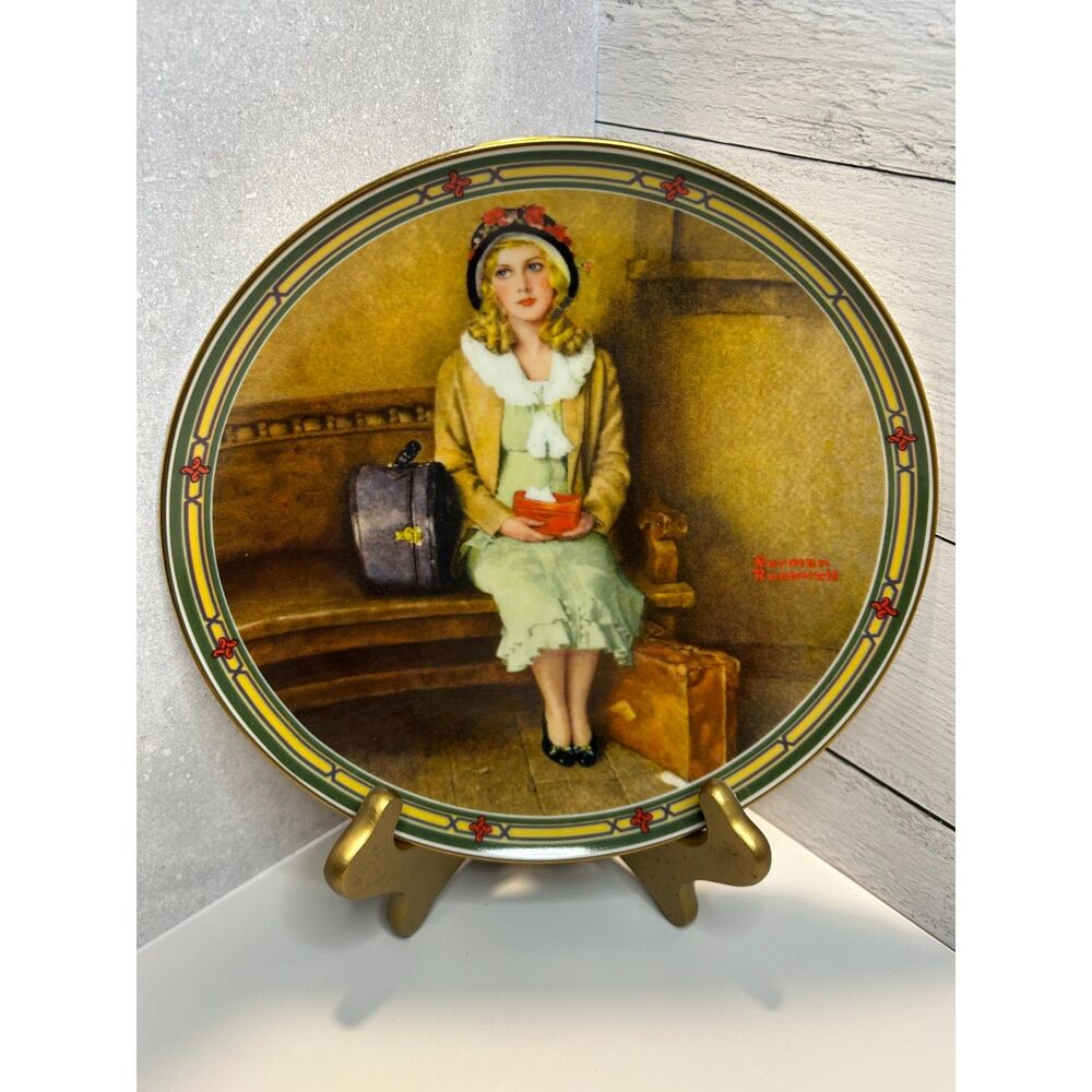 Norman Rockwell A Young Girl's Dream Knowles Collector Plate 1985 Numbered 8.5in